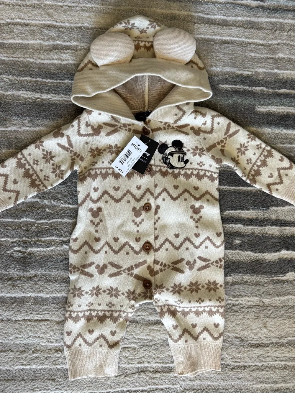 Disney Mickey Ski Hood Baby One-Piece NWT
